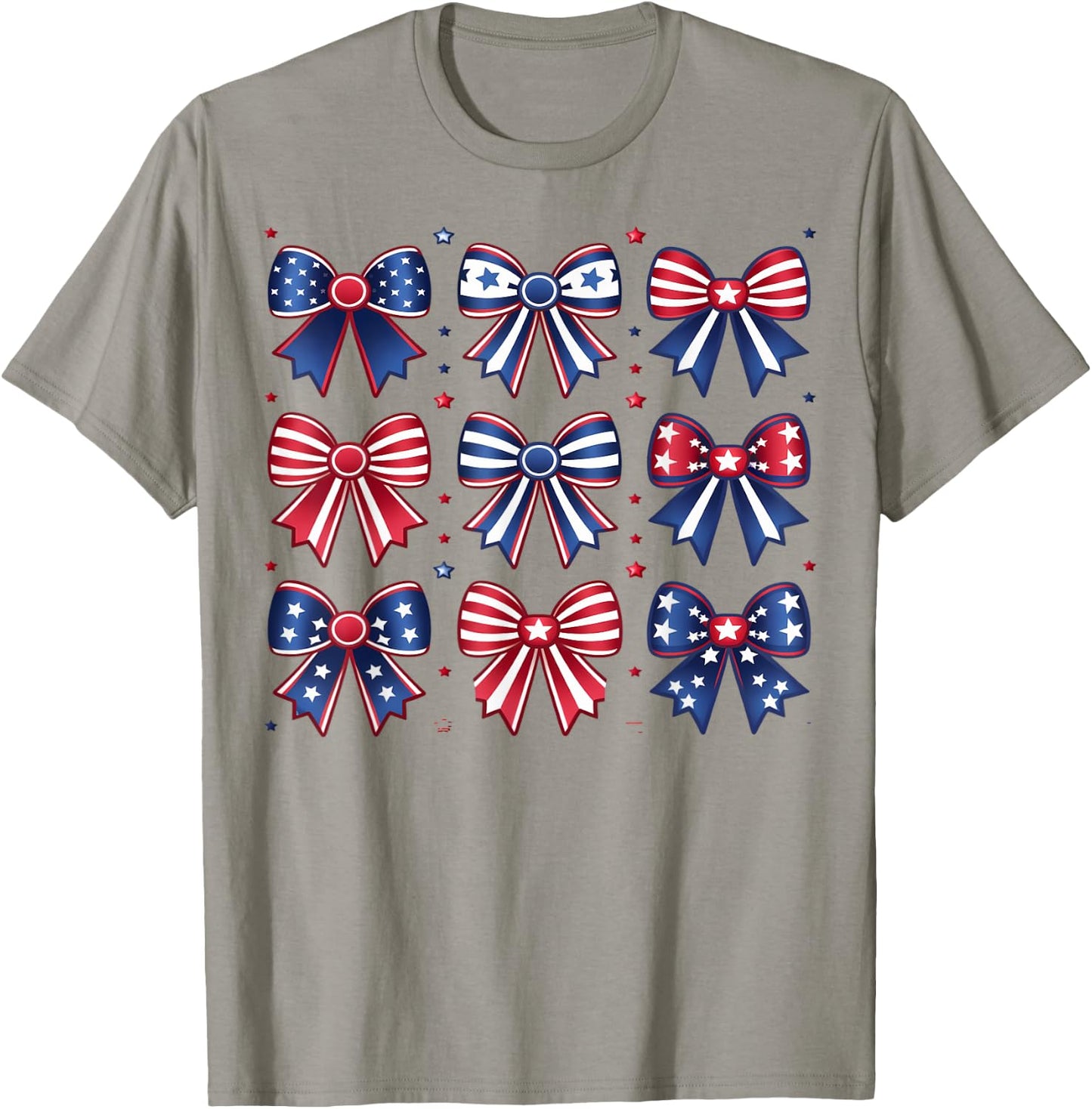 Coquette Bows 4th July Patriotic Women Girls Kids Coquette T-Shirt - T-Shirt | Sand