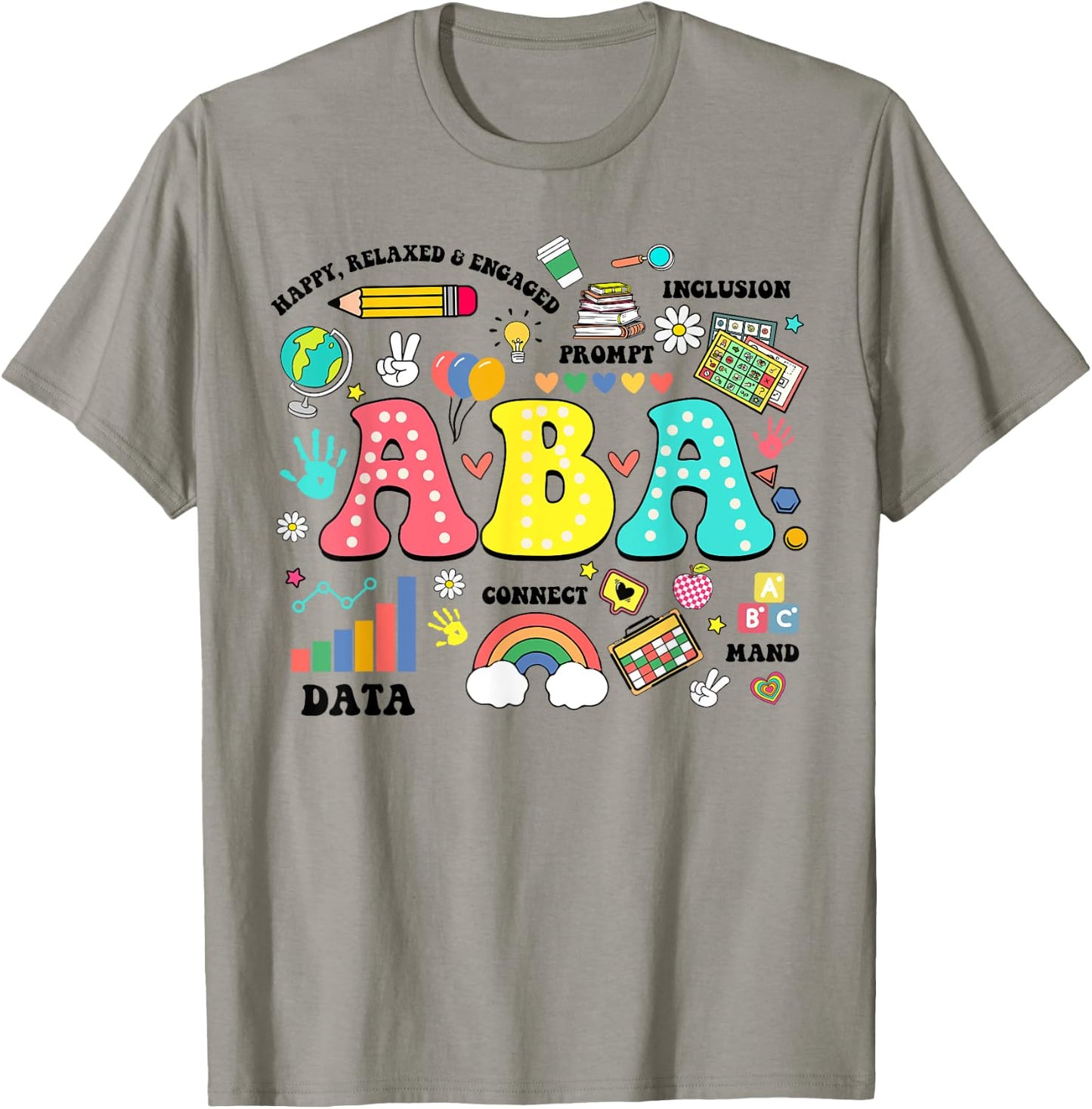 ABA therapist behavior analyst autism therapy RBT floral T-Shirt - T-Shirt | Sand
