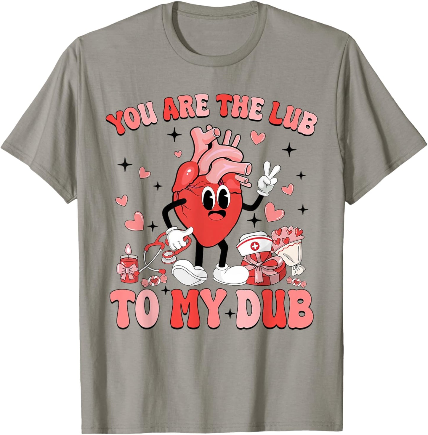 Youre The Lube To My Dub CVICU Nurse Valentine Cardiac Nurse T-Shirt - T-Shirt | Sand