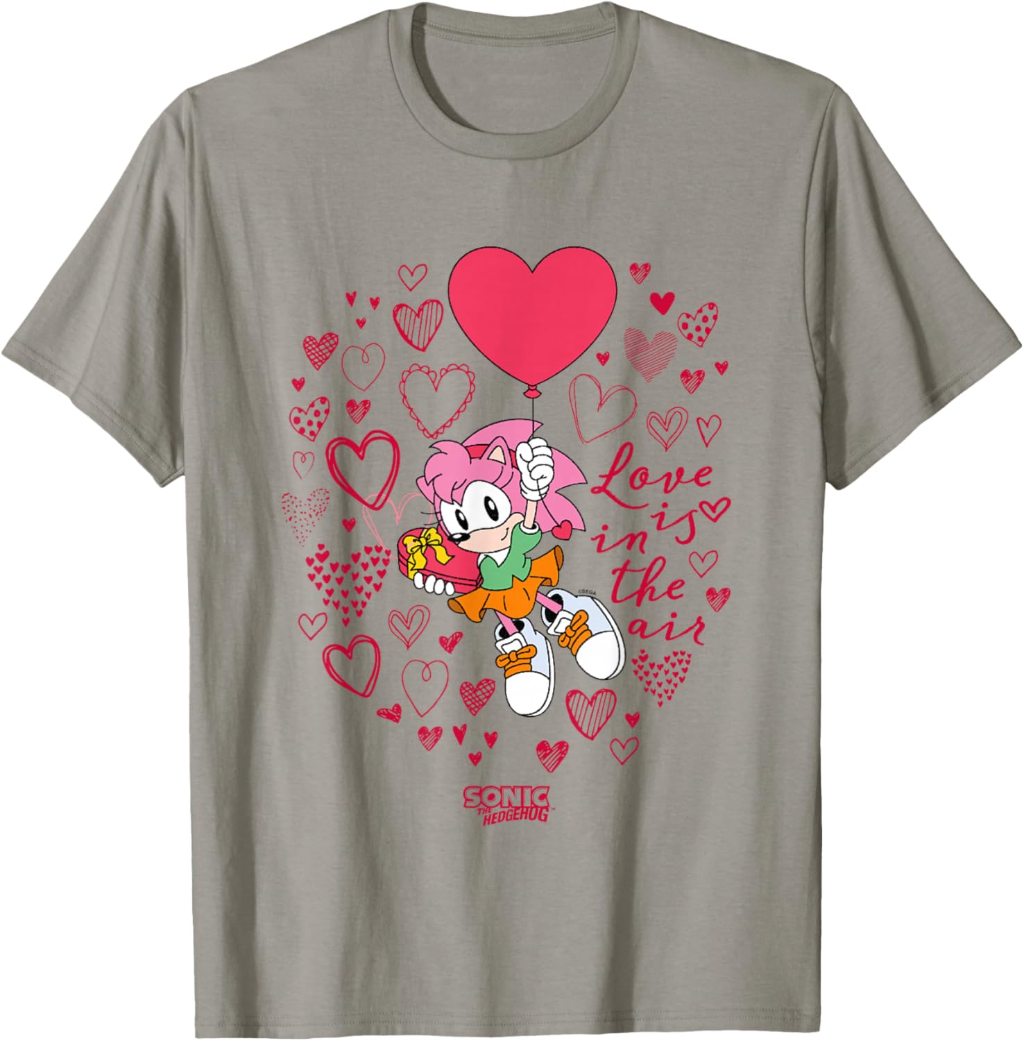 Sonic The Hedgehog Valentine's Day Love Is In The Air Logo T-Shirt - T-Shirt | Sand
