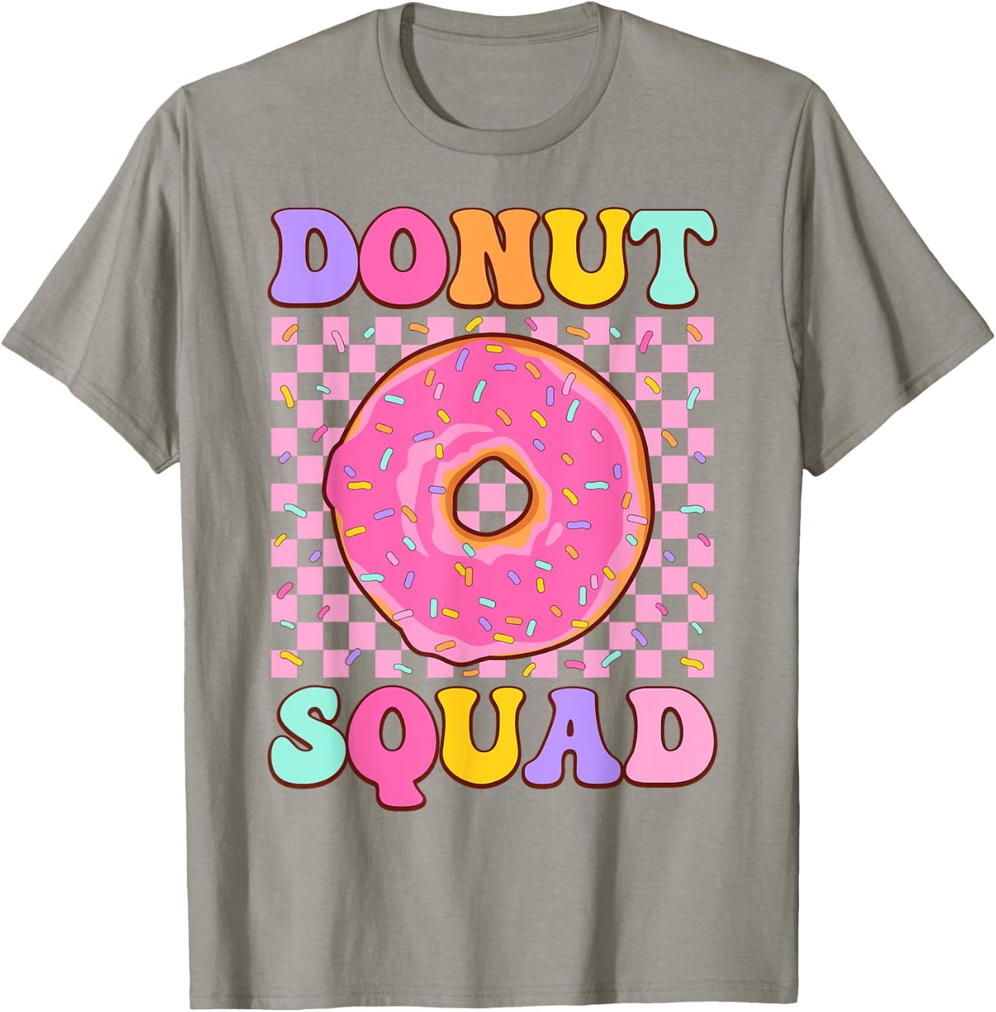 Donut Squad Groovy Donut Lover Birthday Party Girls T-Shirt - T-Shirt | Sand