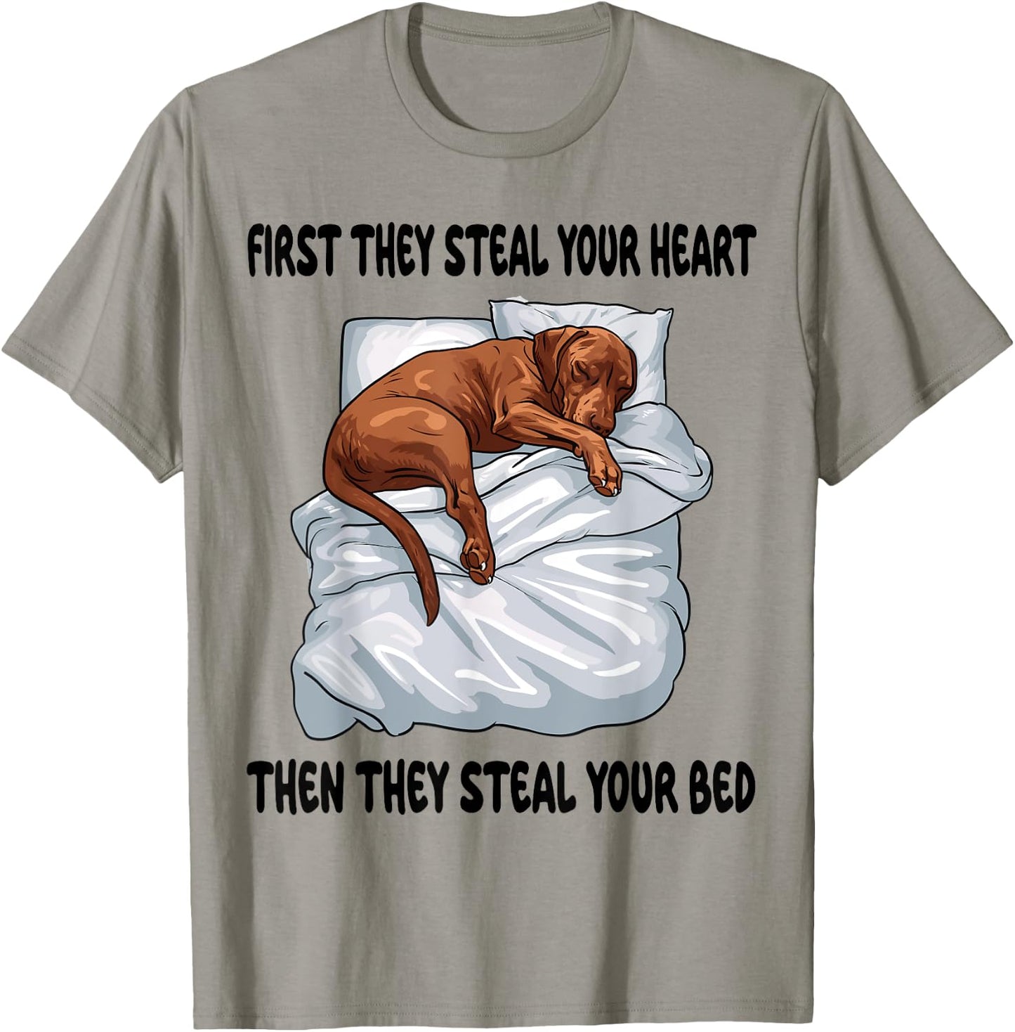 Vizsla Sleeping Pajamas Nightgown T-Shirt - T-Shirt | Sand