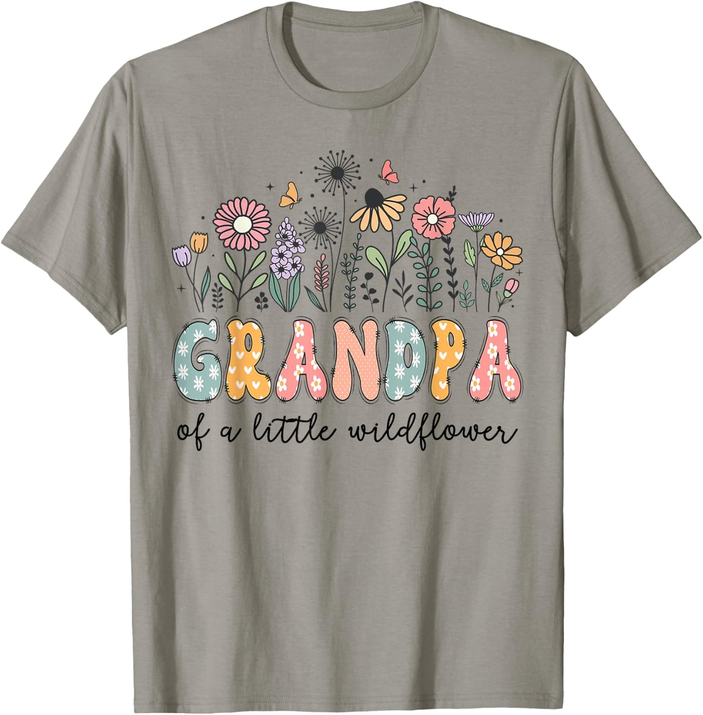 Grandpa Of The Little Wildflower Baby Birthday Party T-Shirt - T-Shirt | Sand