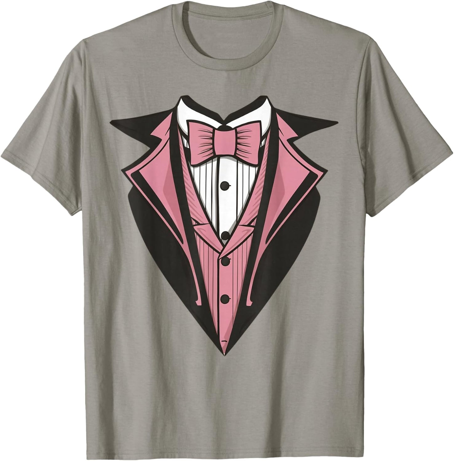 Funny Kids Adult Pink Bowtie Tuxedo Costume T-Shirt - T-Shirt | Sand