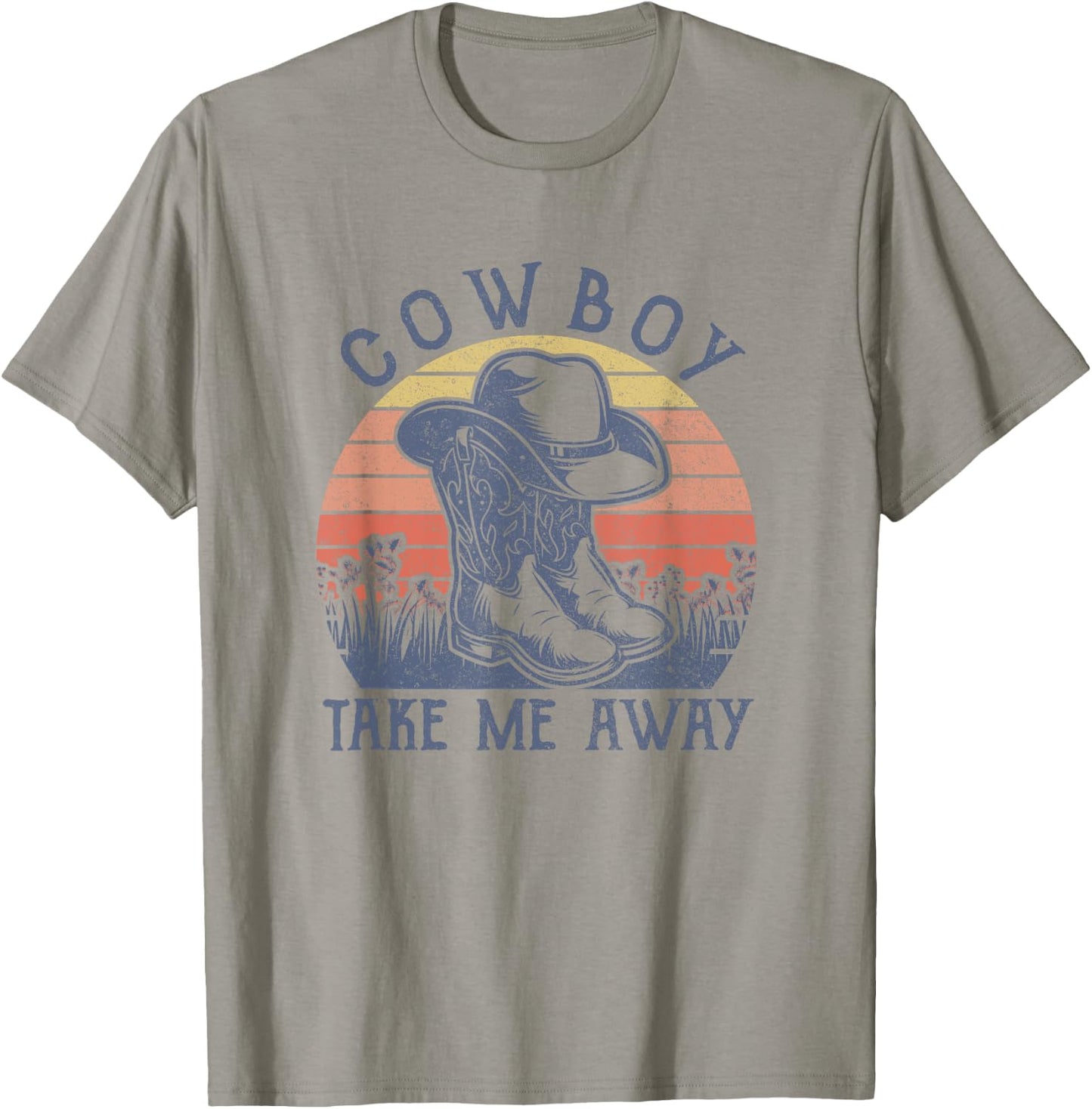 Cowboy Hat Take Me Away Vintage Western Life Country Music T-Shirt - T-Shirt | Sand