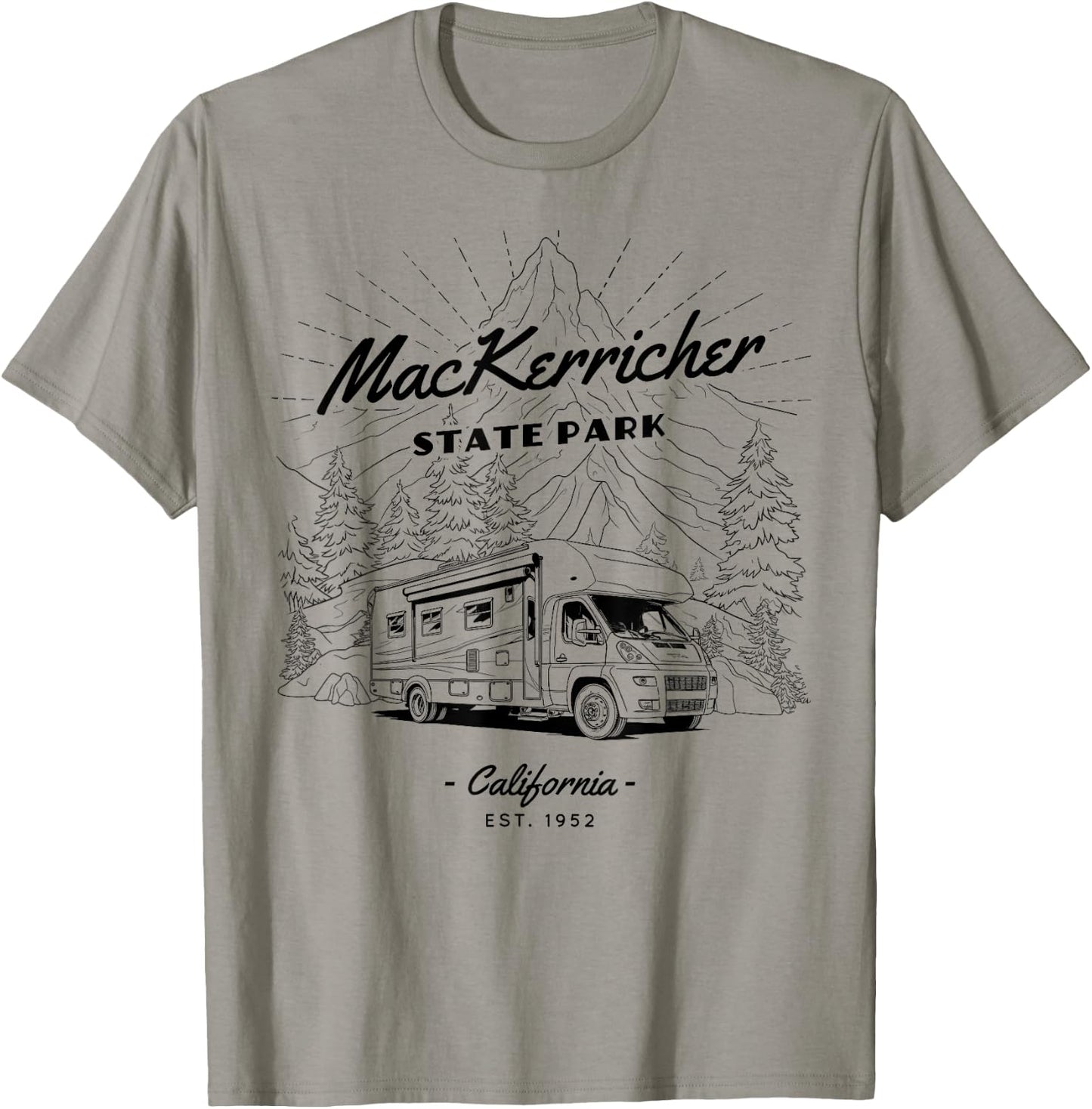 MacKerricher State Park Retro Vintage RV Motorhome T-Shirt - T-Shirt | Sand