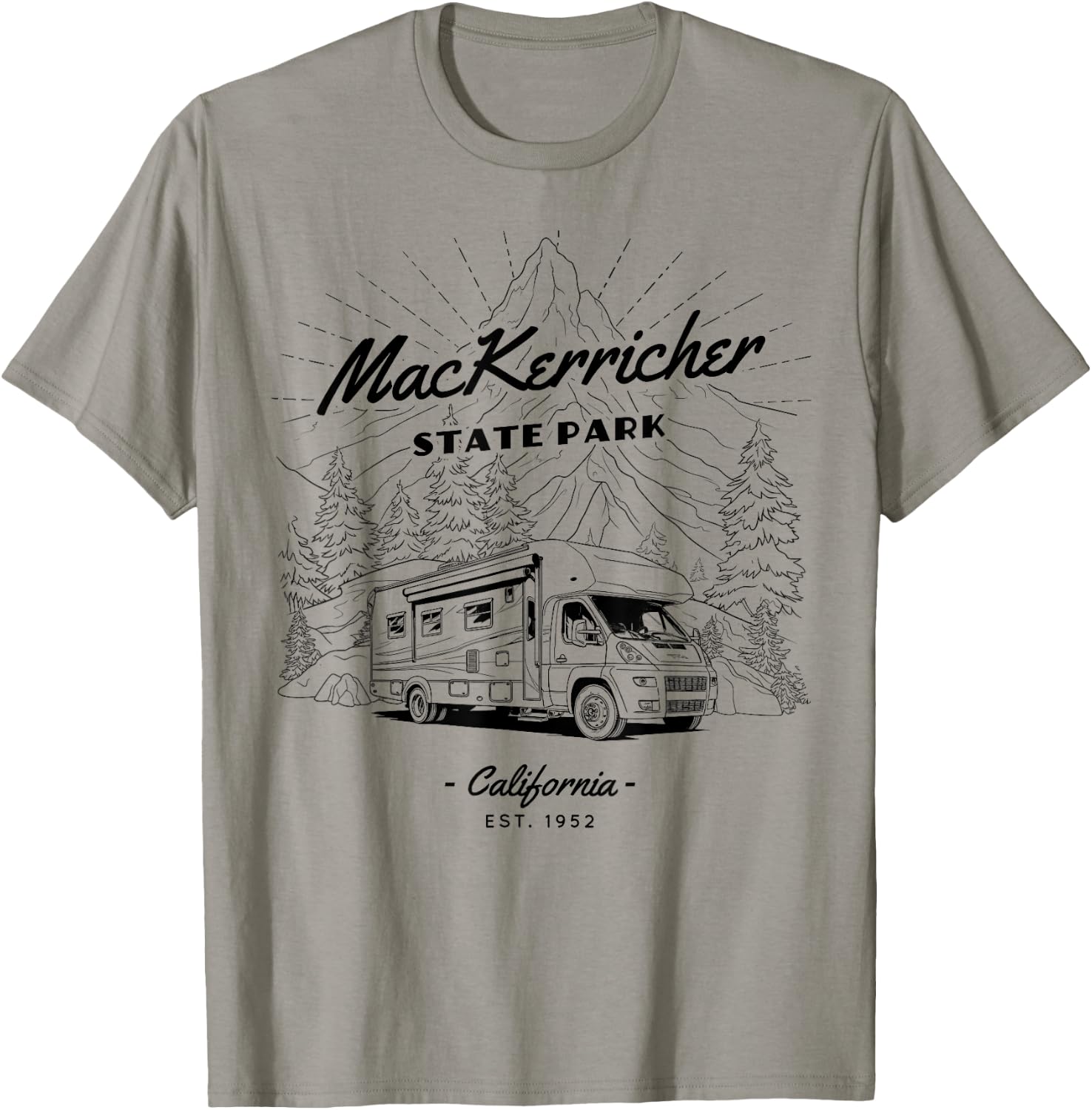 MacKerricher State Park Retro Vintage RV Motorhome T-Shirt - T-Shirt | Sand