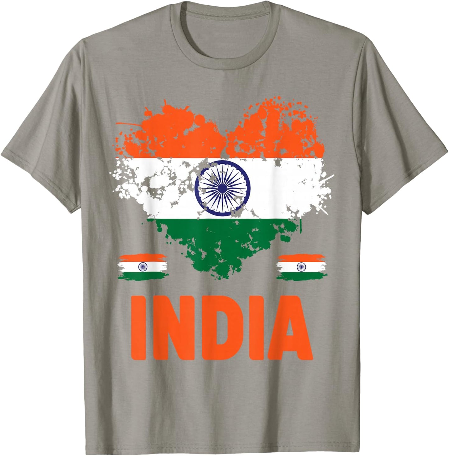 India Flag Outfit Idea For Kids & Novelty Indian Flag Heart T-Shirt - T-Shirt | Sand