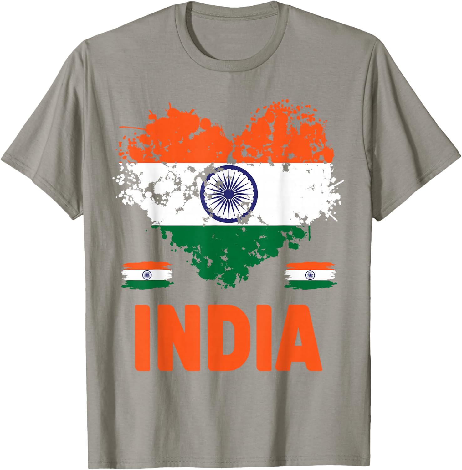 India Flag Outfit Idea For Kids & Novelty Indian Flag Heart T-Shirt - T-Shirt | Sand