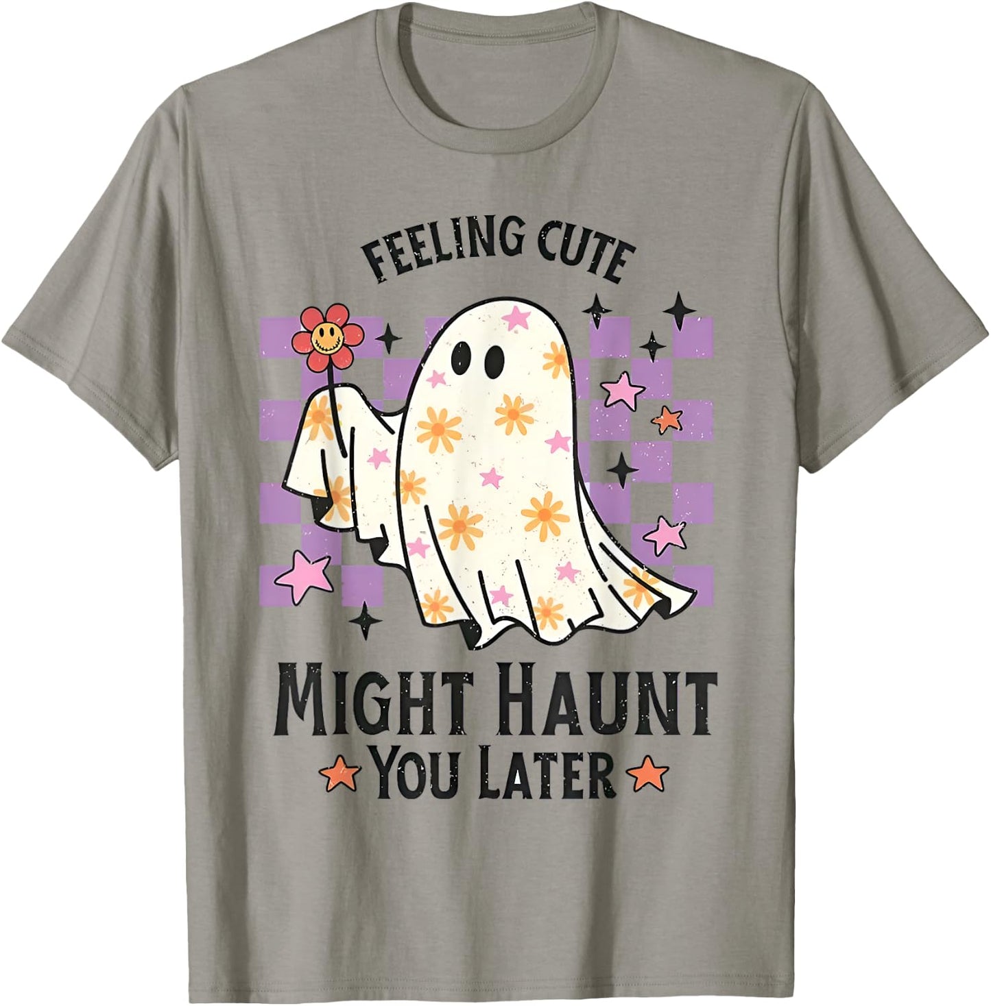 Feeling Cute Might Haunt You Later Halloween Pumpkin T-Shirt - T-Shirt | Sand