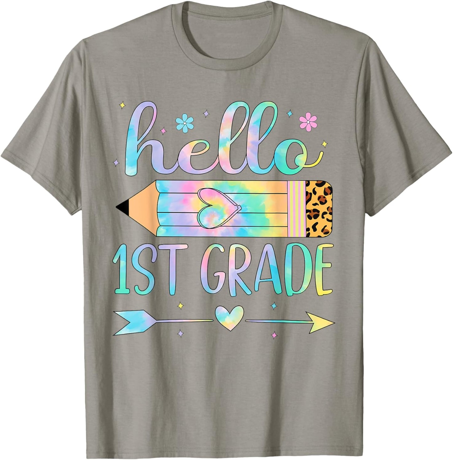 Tie Dye 1st Grade Back To School Hello First Grade Teacher Women Kids T-Shirt - T-Shirt | Sand