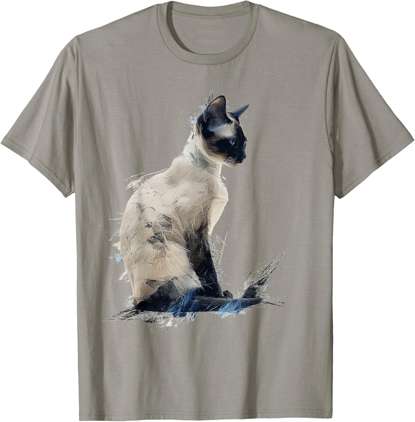 Cat Abstract Motif Drawing Art Animal Cat Women Kids T-Shirt - T-Shirt | Sand