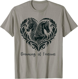 Friesian Horse Lover Majestic Friesian Horse Riding T-Shirt - T-Shirt | Sand