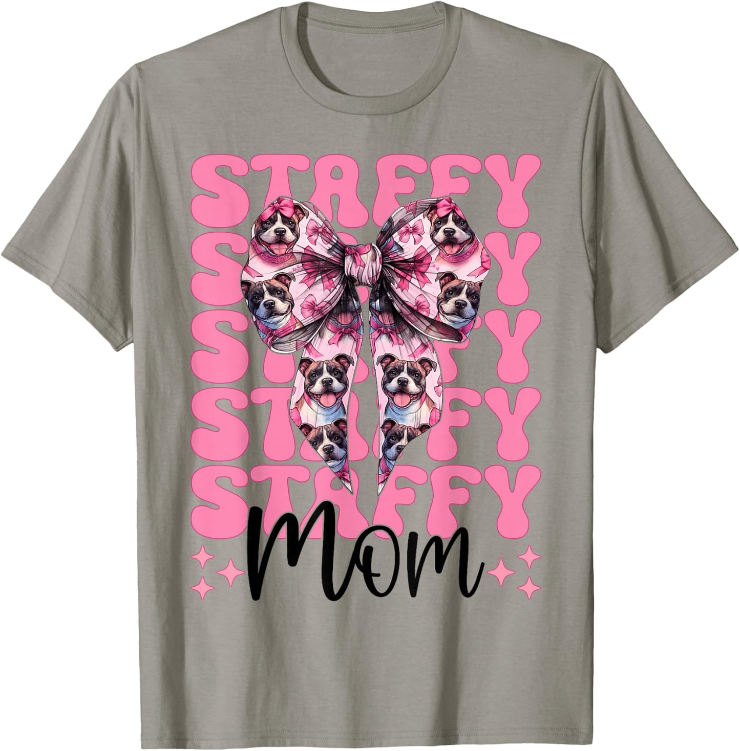 Staffy Mom Mama Staffordshire Bull Terrier Dog Mother's Day T-Shirt - T-Shirt | Sand