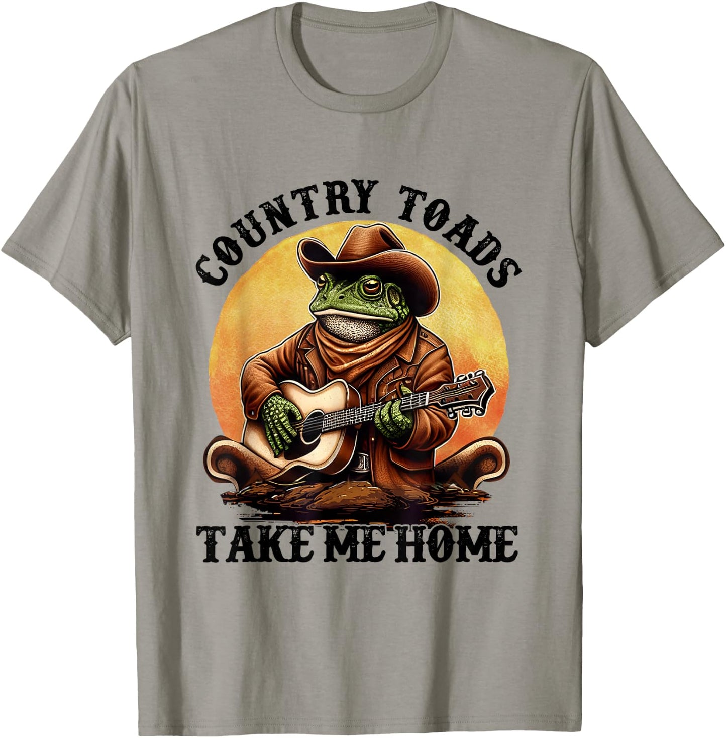 Country Toads Take Me Home Funny Country Music Toad T-Shirt - T-Shirt | Sand