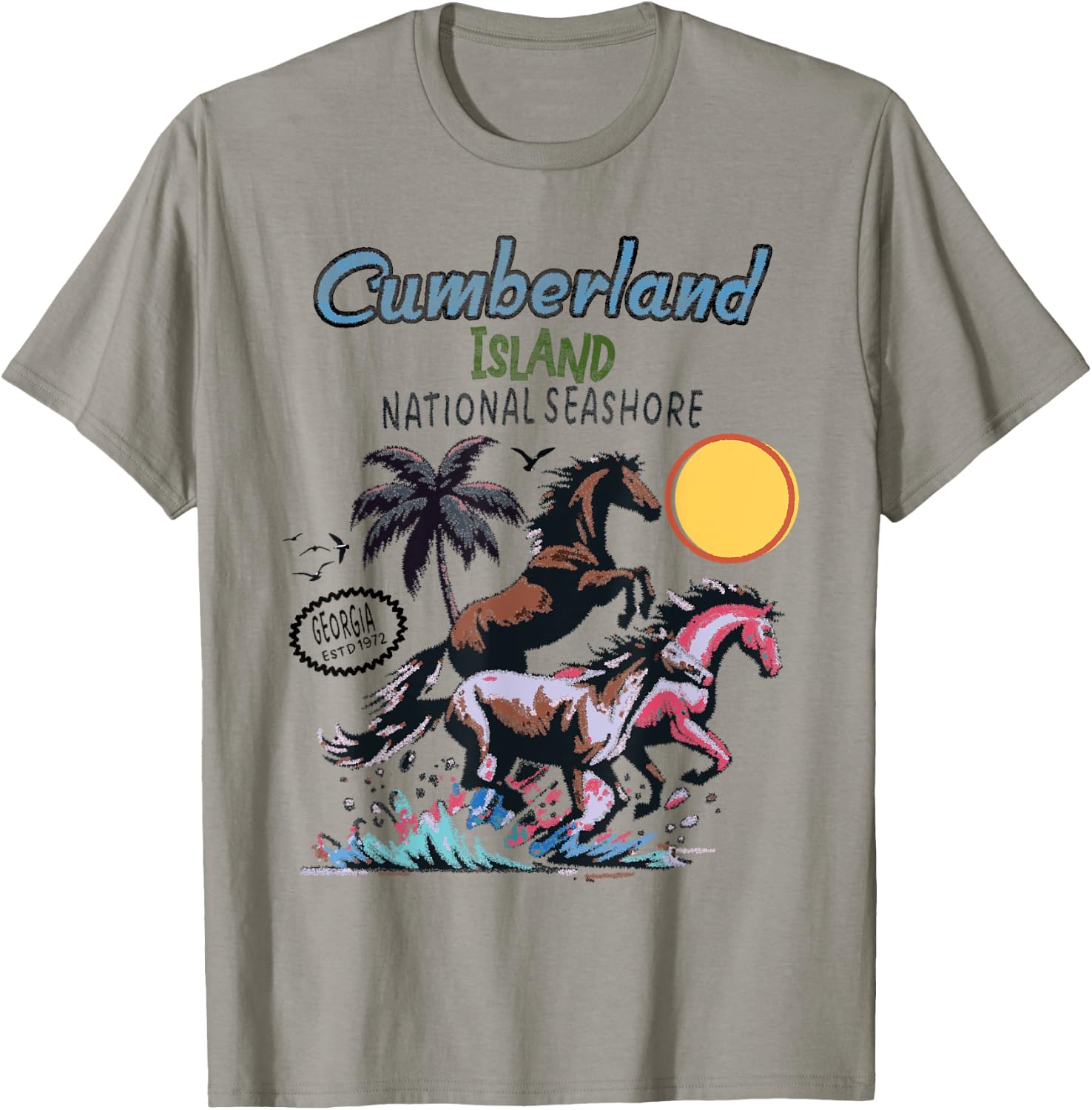 Cumberland Island National Seashore native horses T-Shirt - T-Shirt | Sand