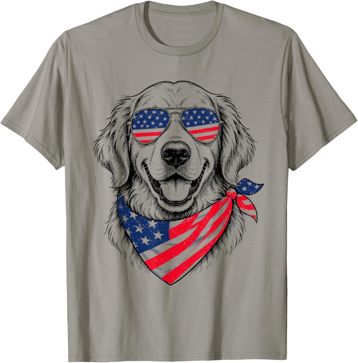 4th of July Golden Retriever Dog Patriotic American Women T-Shirt - T-Shirt | Sand