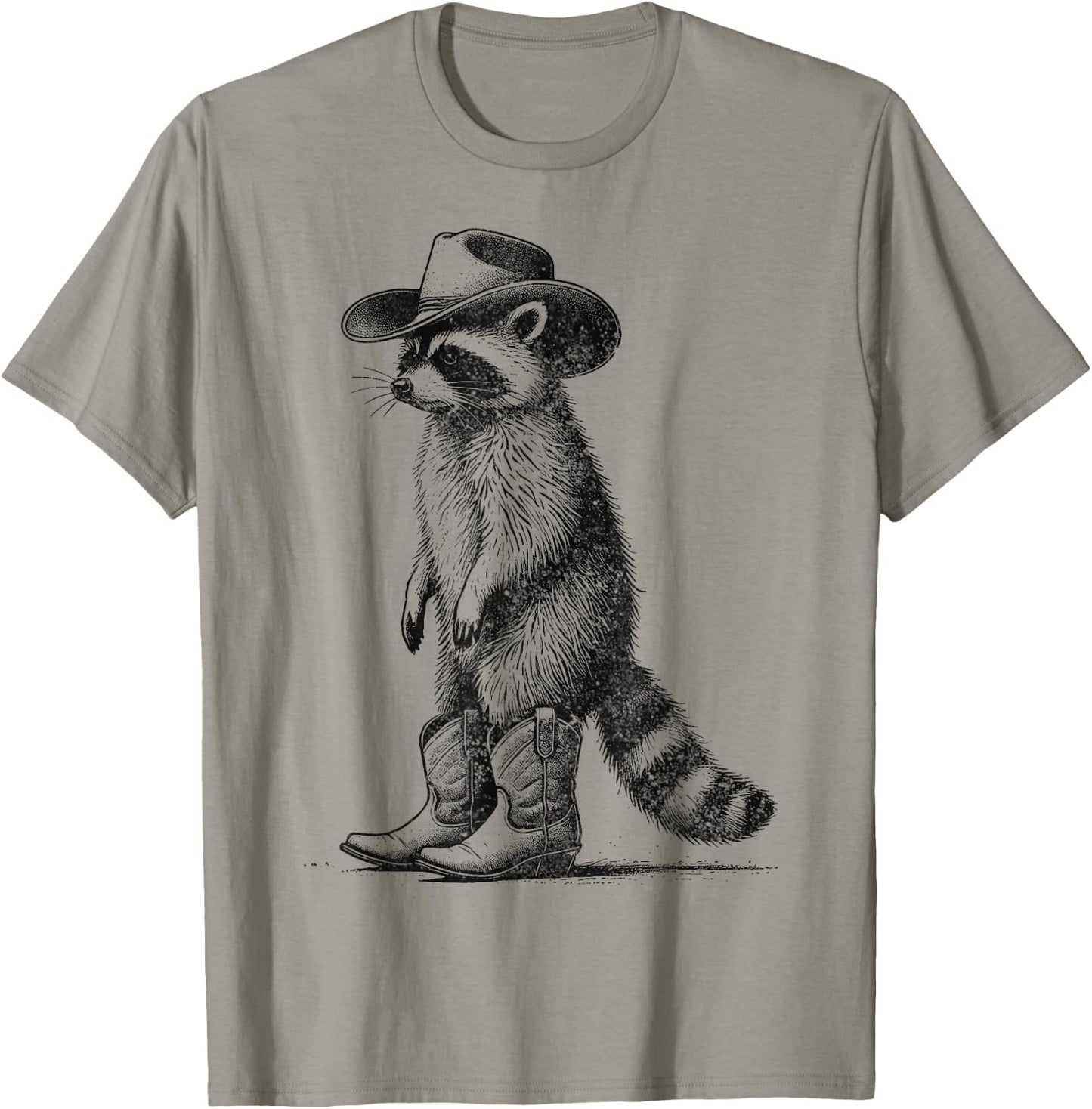 Vintage Raccoon Cowboy Cowgirl Western Country T-Shirt - T-Shirt | Sand