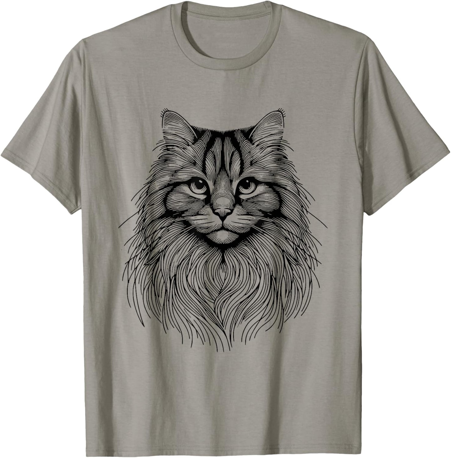 Cat Fingerprint - Siberian Forest Dad Mom Men Women T-Shirt - T-Shirt | Sand