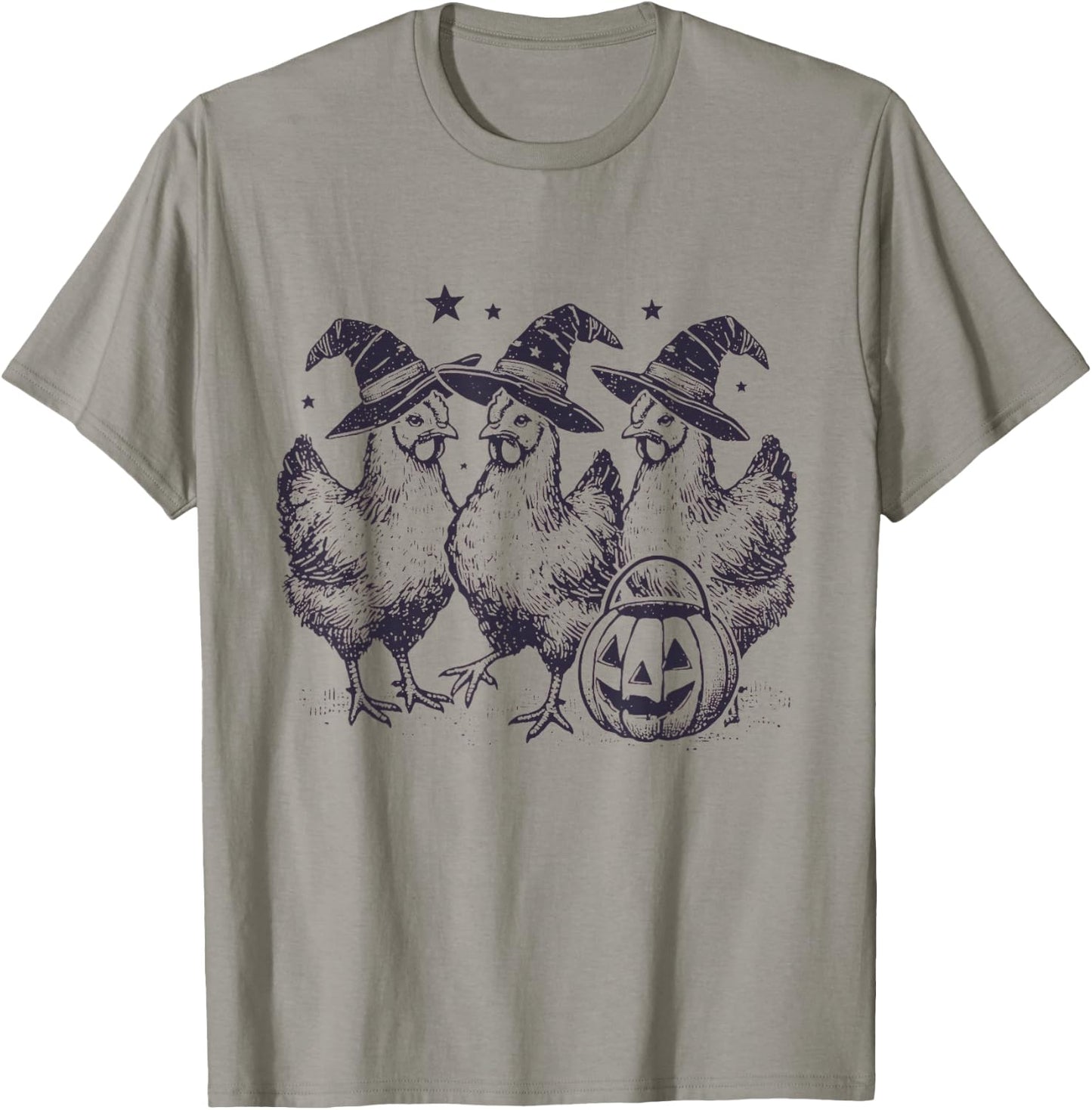 Funny Chicken Halloween Costume Spooky Season Chickens Witch T-Shirt - T-Shirt | Sand