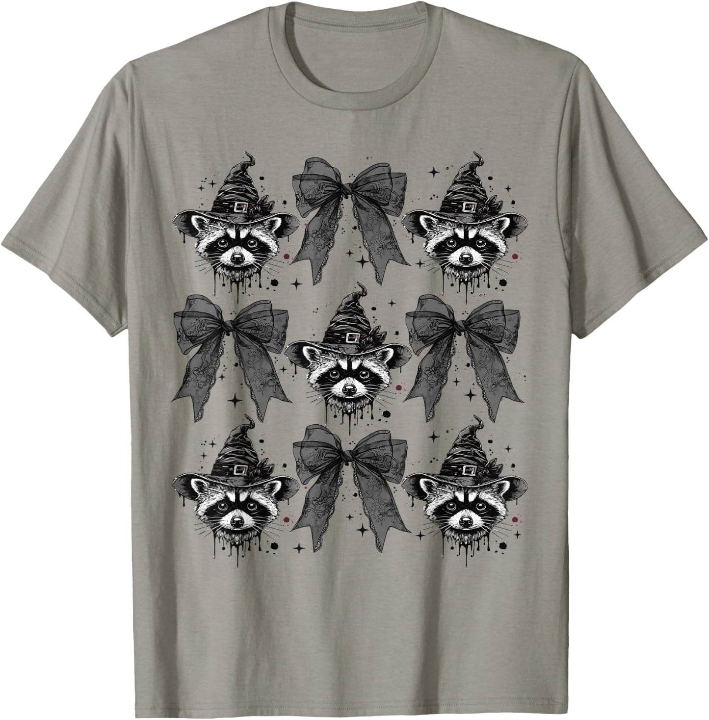 Coquette Halloween Funny Halloween Girl Coquette Raccoon T-Shirt - T-Shirt | Sand
