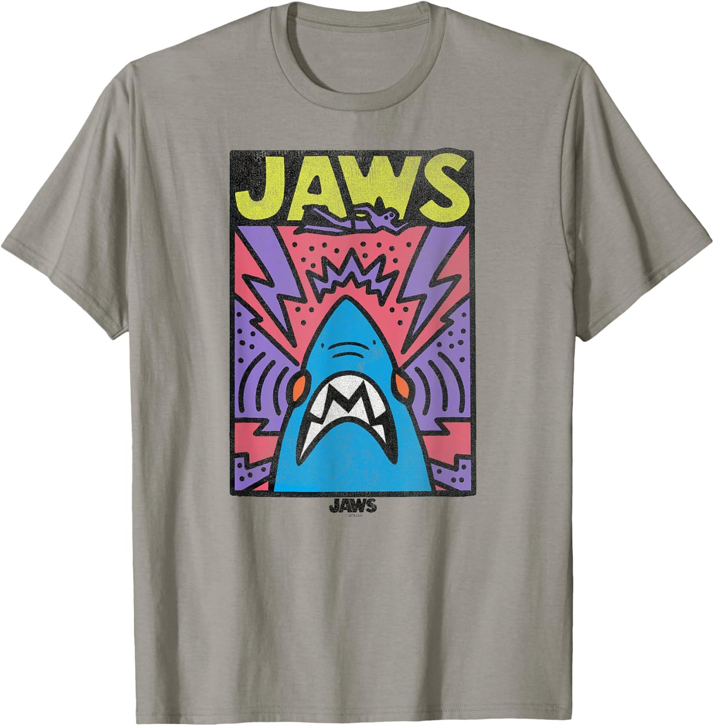 Jaws Neon Poster T-Shirt - T-Shirt | Sand