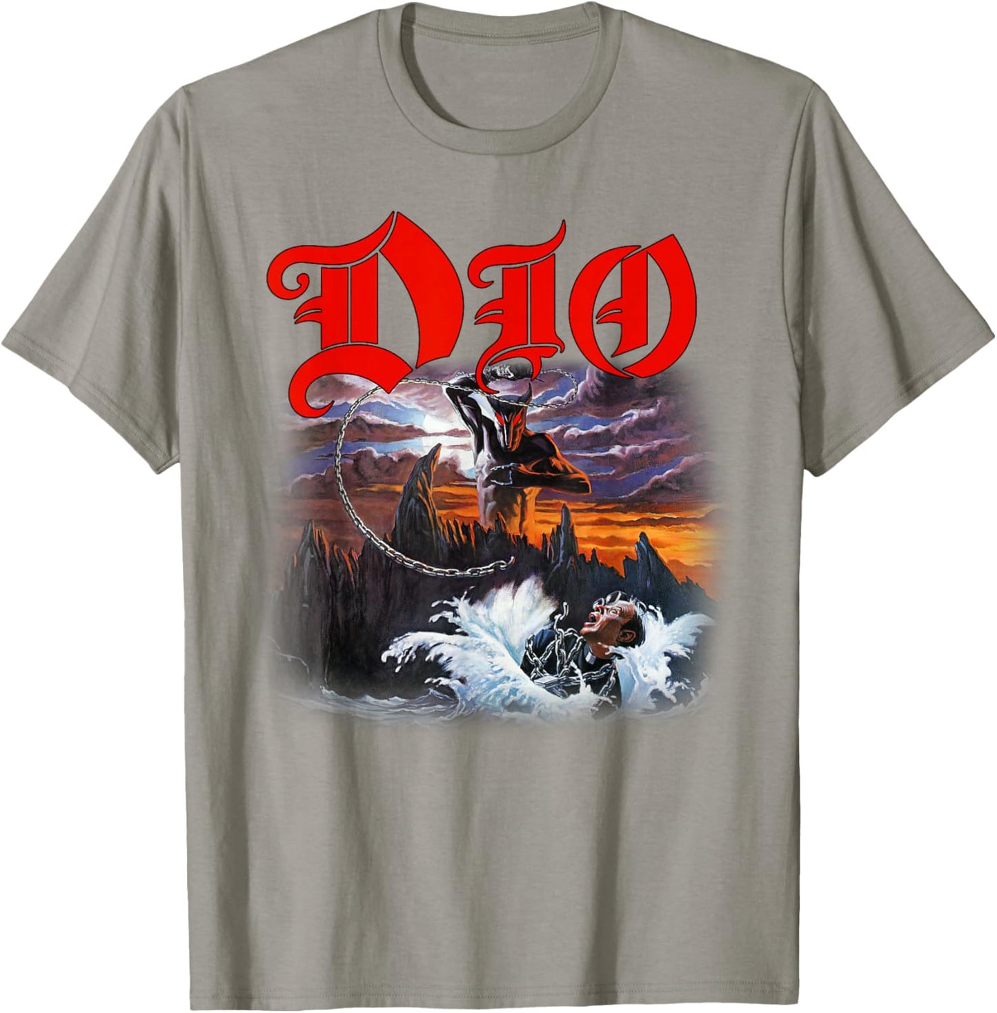 Dio – Holy Diver Cover on Light Grey T-Shirt - T-Shirt | Sand