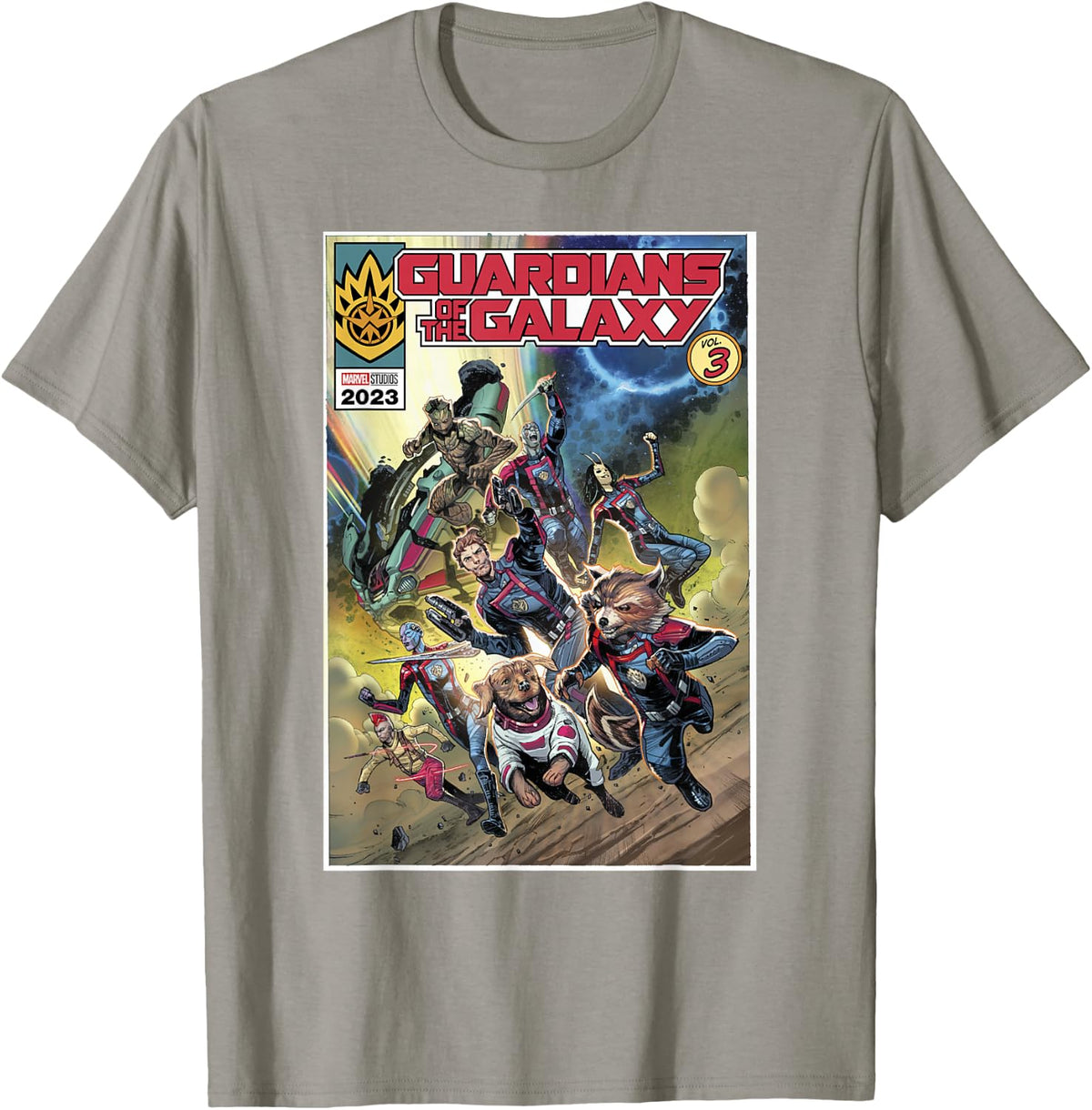 Marvel Guardians of The Galaxy Vol. 3 Cosmic Comic Poster T-Shirt - T-Shirt | Sand
