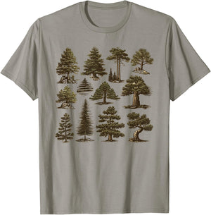 Retro Pine Tree Vintage Collage T-Shirt - T-Shirt | Sand