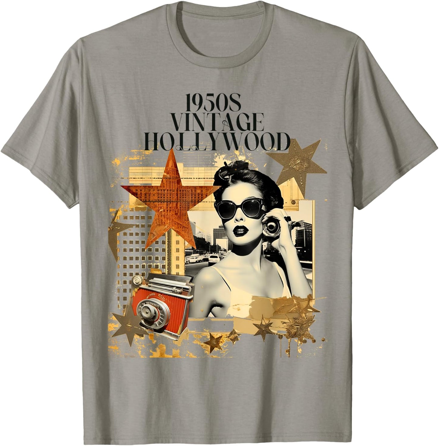 Retro Vintage Hollywood California Design T-Shirt - T-Shirt | Sand