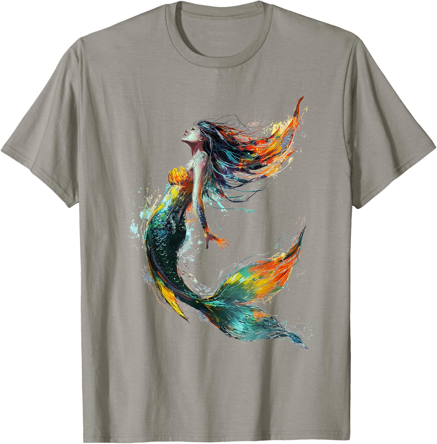Mermaid Abstract Graphic Painting Art Women Mermaid T-Shirt - T-Shirt | Sand