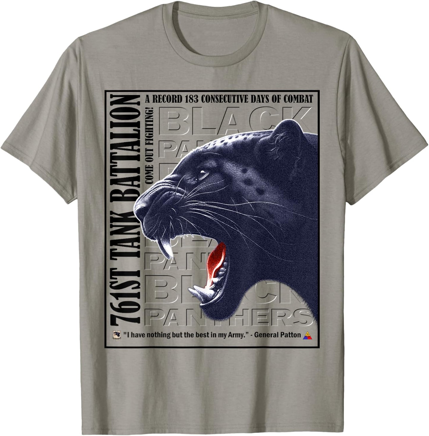 761st Tank Battalion WWII Black Panthers Pride T-Shirt - T-Shirt | Sand
