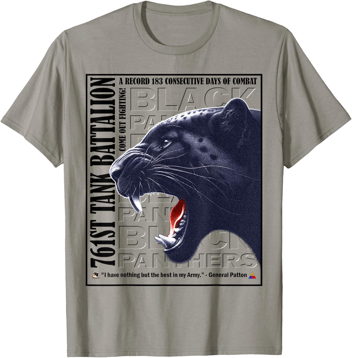 761st Tank Battalion WWII Black Panthers Pride T-Shirt - T-Shirt | Sand