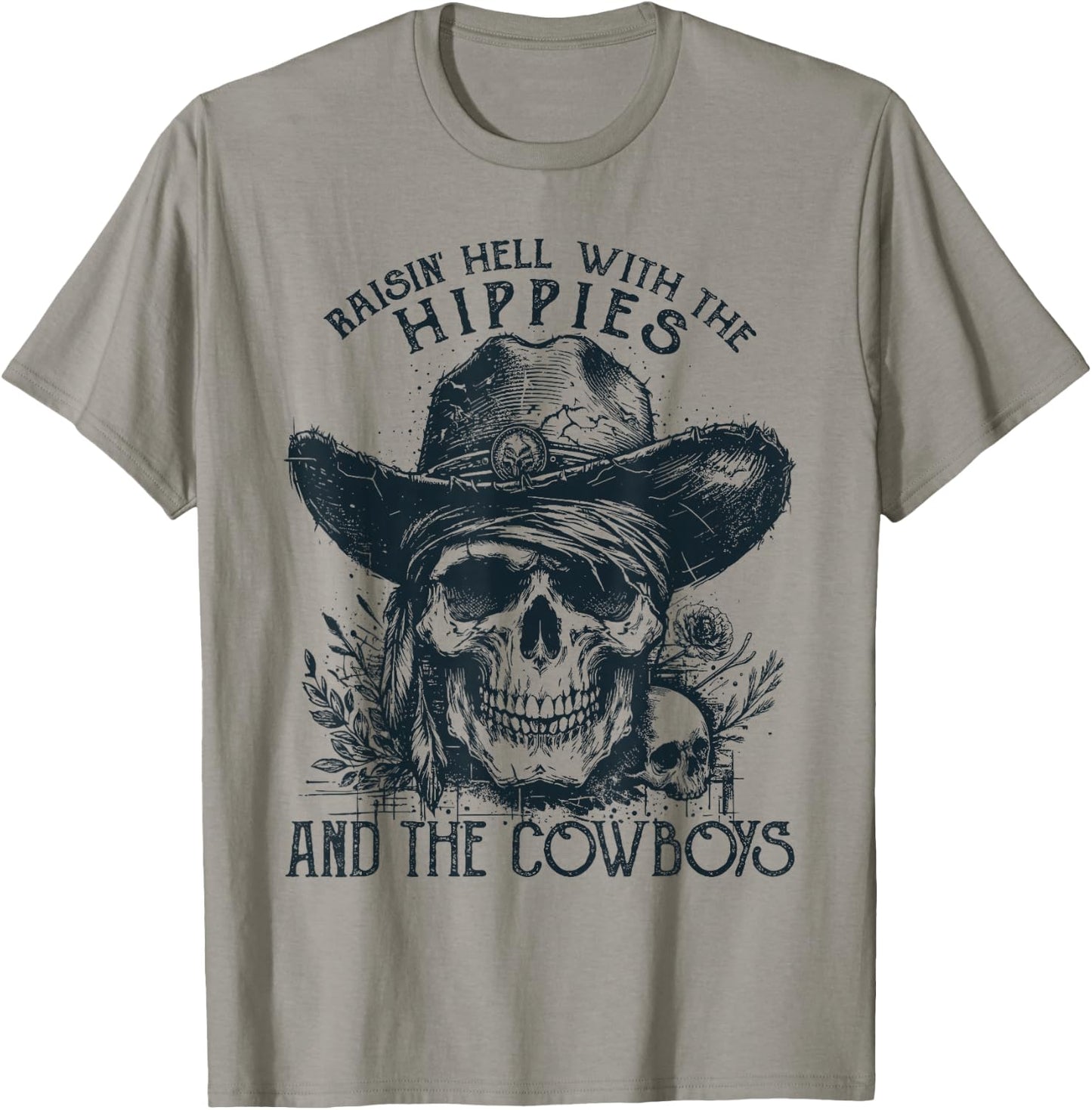 Raisin' Hell With The Hippies And The Cowboys Country T-Shirt - T-Shirt | Sand