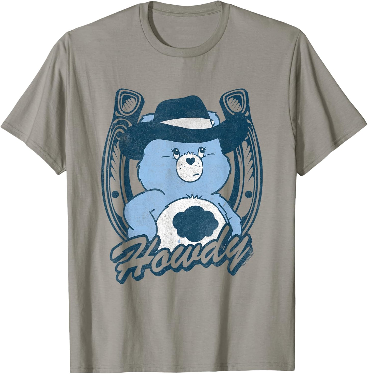 Care Bears Gruympy Bear Cowboy Howdy Retro Big Chest Logo T-Shirt - T-Shirt | Sand