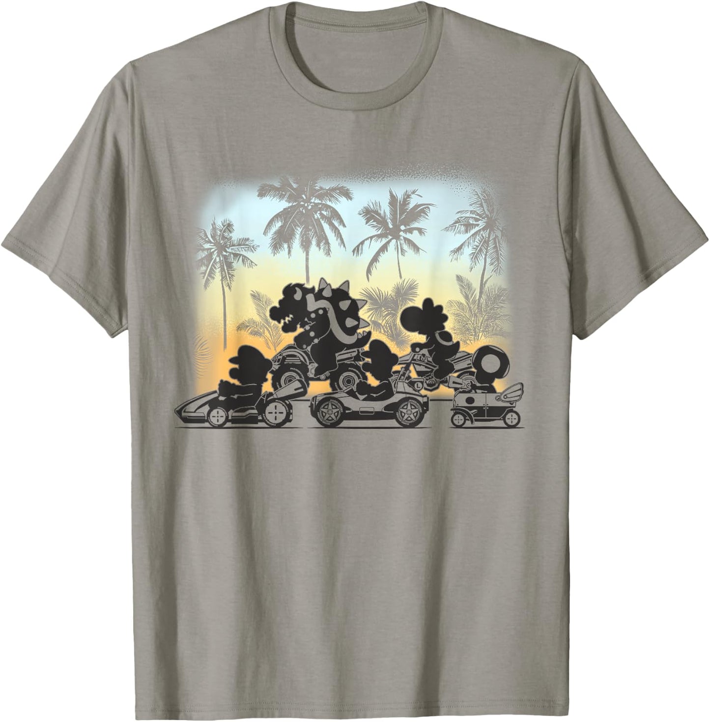 Mario Kart Tropical Silhouette Racers T-Shirt - T-Shirt | Sand