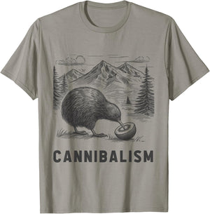 Funny Kiwi Bird Joke Cannibalism For Fruit Love Women Men T-Shirt - T-Shirt | Sand