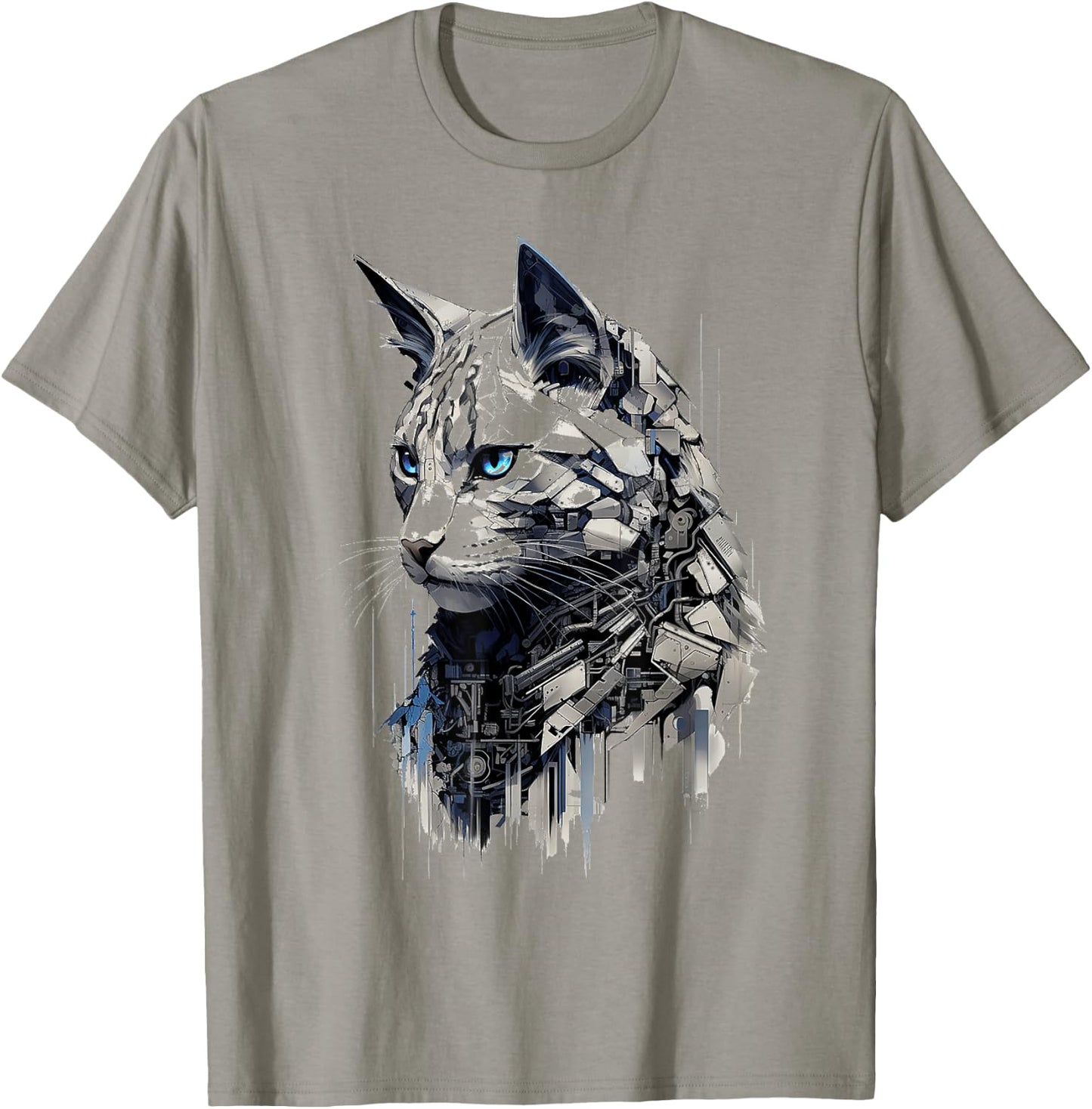 Cat Abstract Pet Drawing Artwork Animal Cat Women Kids T-Shirt - T-Shirt | Sand