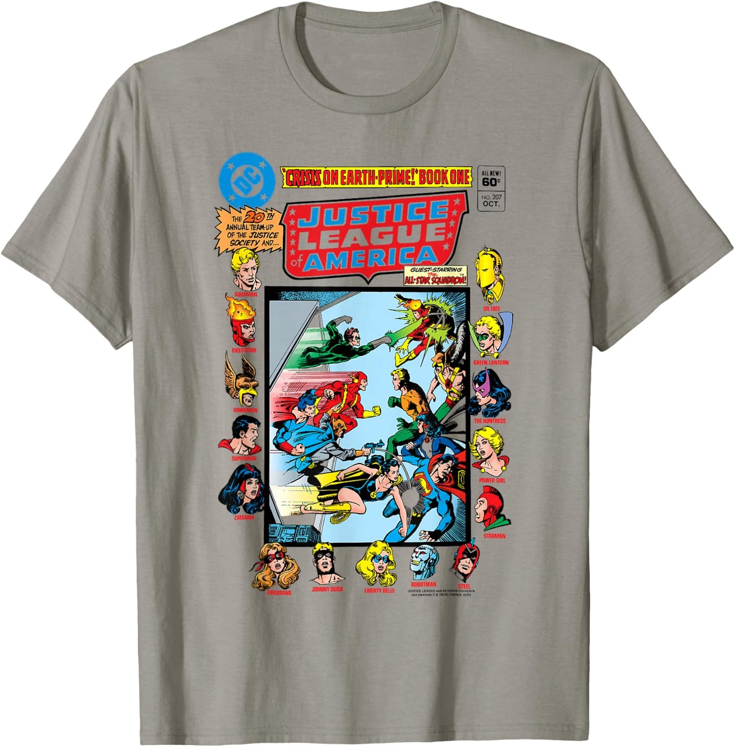 DC Comics Justice League Crisis On Earth Comic Cover Small T-Shirt - T-Shirt | Sand