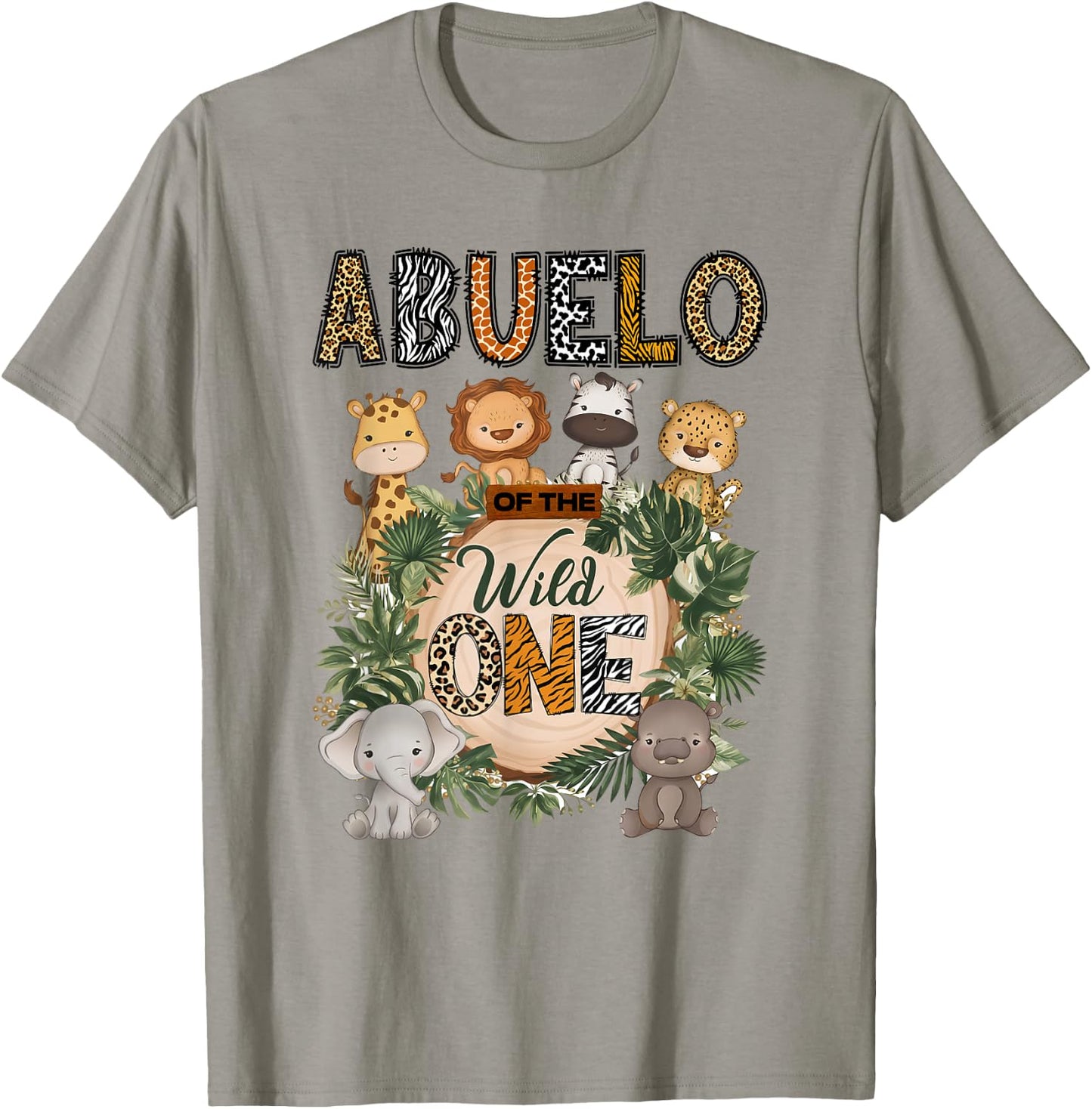 Abuelo of The Wild One 1St Birthday Kids Safari Jungle T-Shirt - T-Shirt | Sand