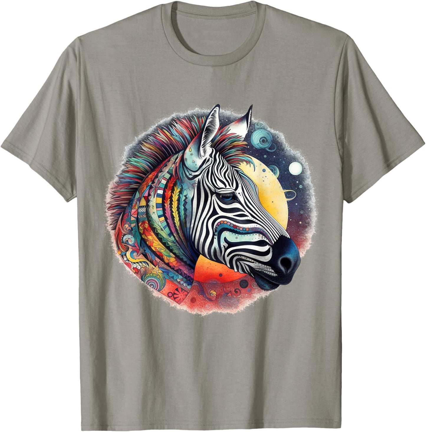 Zebra Colourful Art Animal Zoo Zebra T-Shirt - T-Shirt | Sand