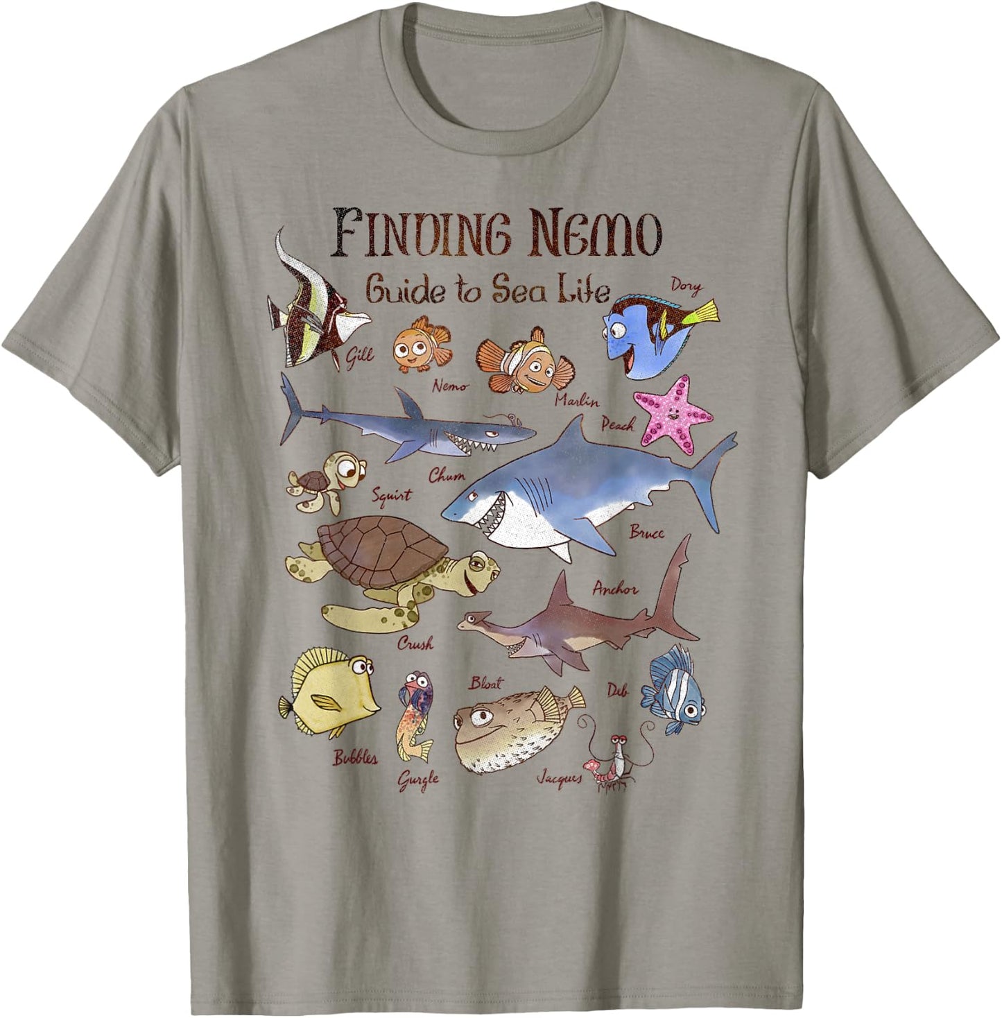 Disney Pixar Finding Nemo Guide To Sea Life T-Shirt - T-Shirt | Sand