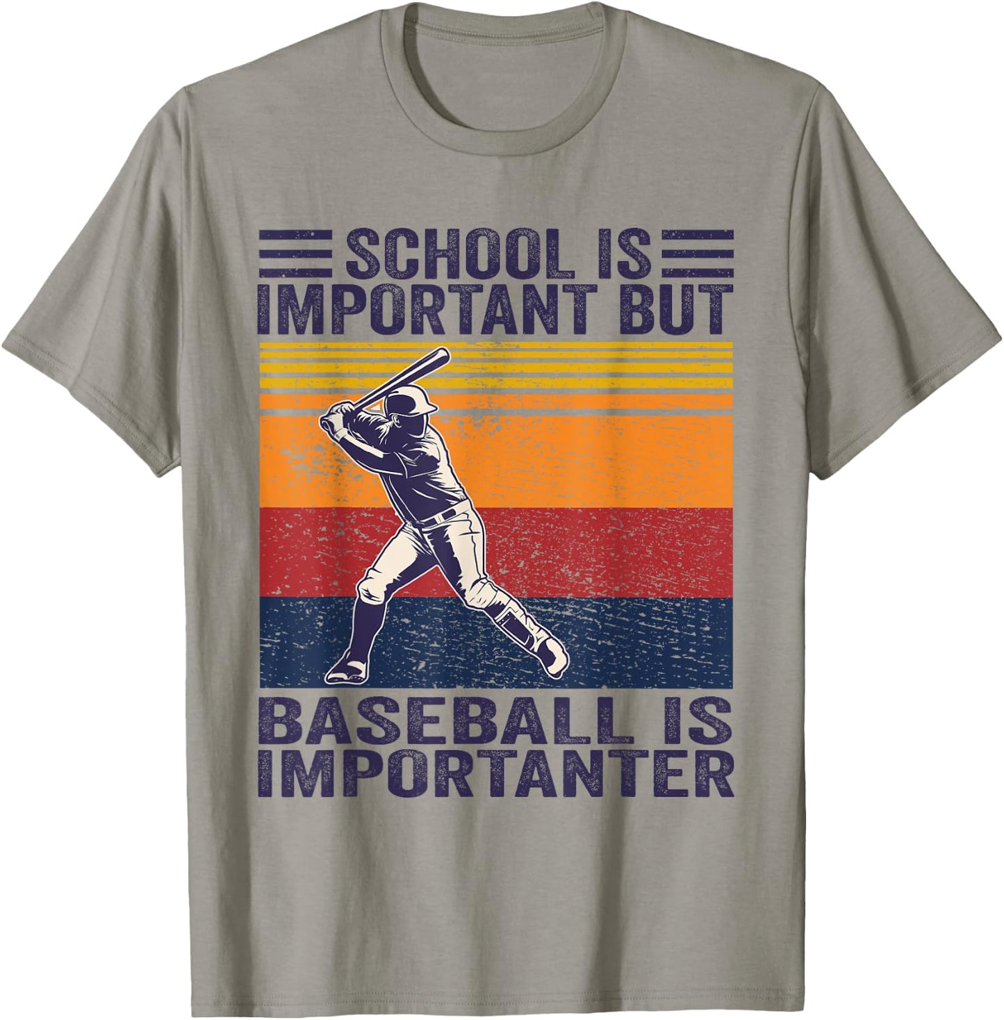 School Is Important But Baseball Is Importanter Baseball T-Shirt - T-Shirt | Sand