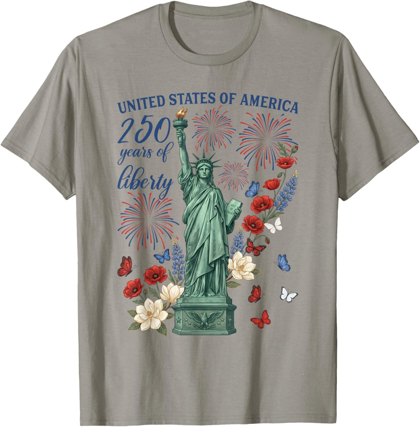 Liberty 250th Anniversary USA 4th of July 250 Years America T-Shirt - T-Shirt | Sand