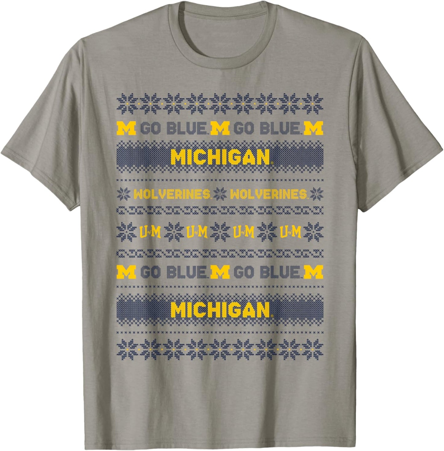 University of Michigan Wolverines U of M Ugly Christmas T-Shirt - T-Shirt | Sand