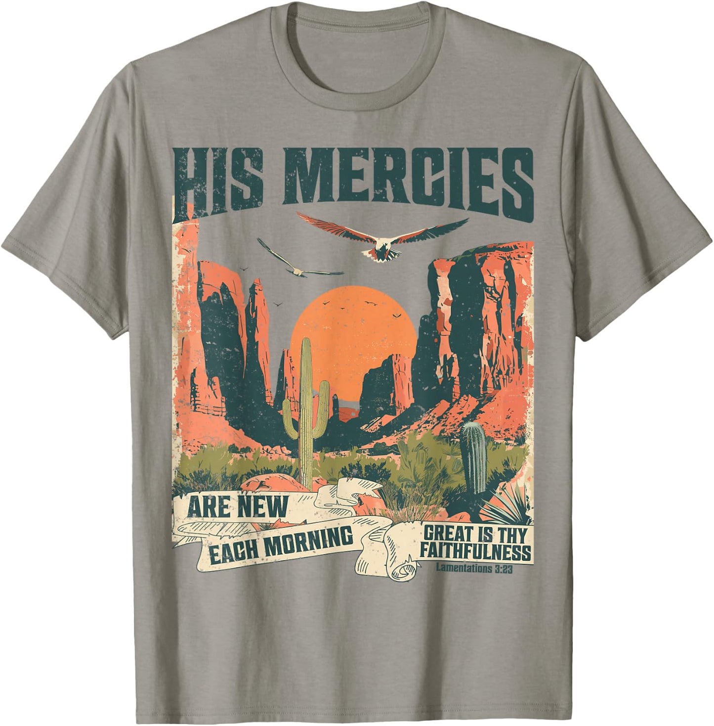 Boho Christian Verse Jesus Faith Based His Mercies Are New T-Shirt - T-Shirt | Sand