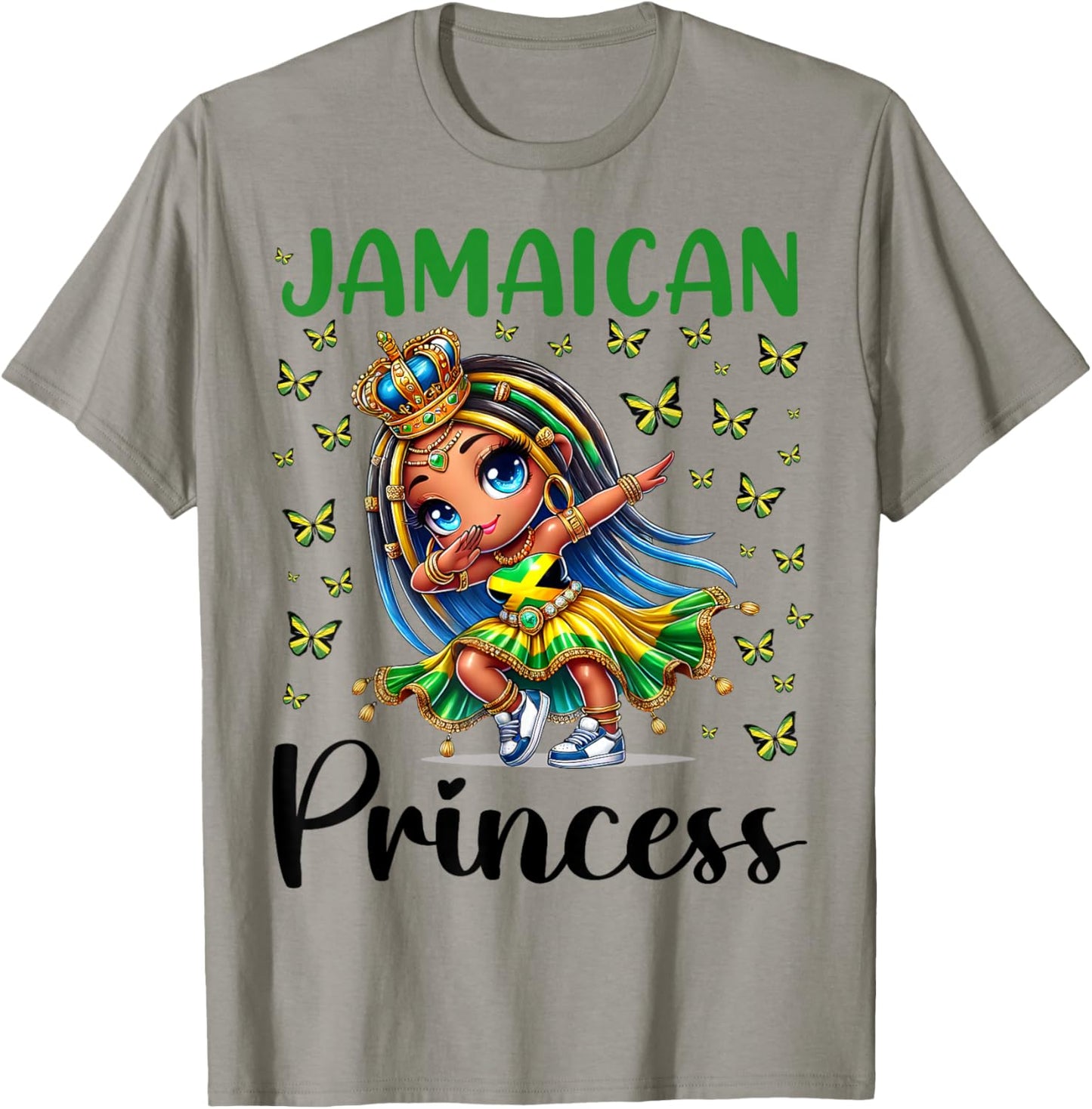 Jamaican Princess Dabbing for Girls & Kids T-Shirt - T-Shirt | Sand