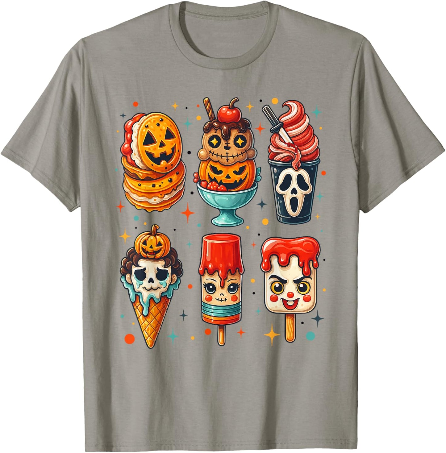 Horror Movie Summer Popsicle Halloween Ice Cream Summerween T-Shirt - T-Shirt | Sand