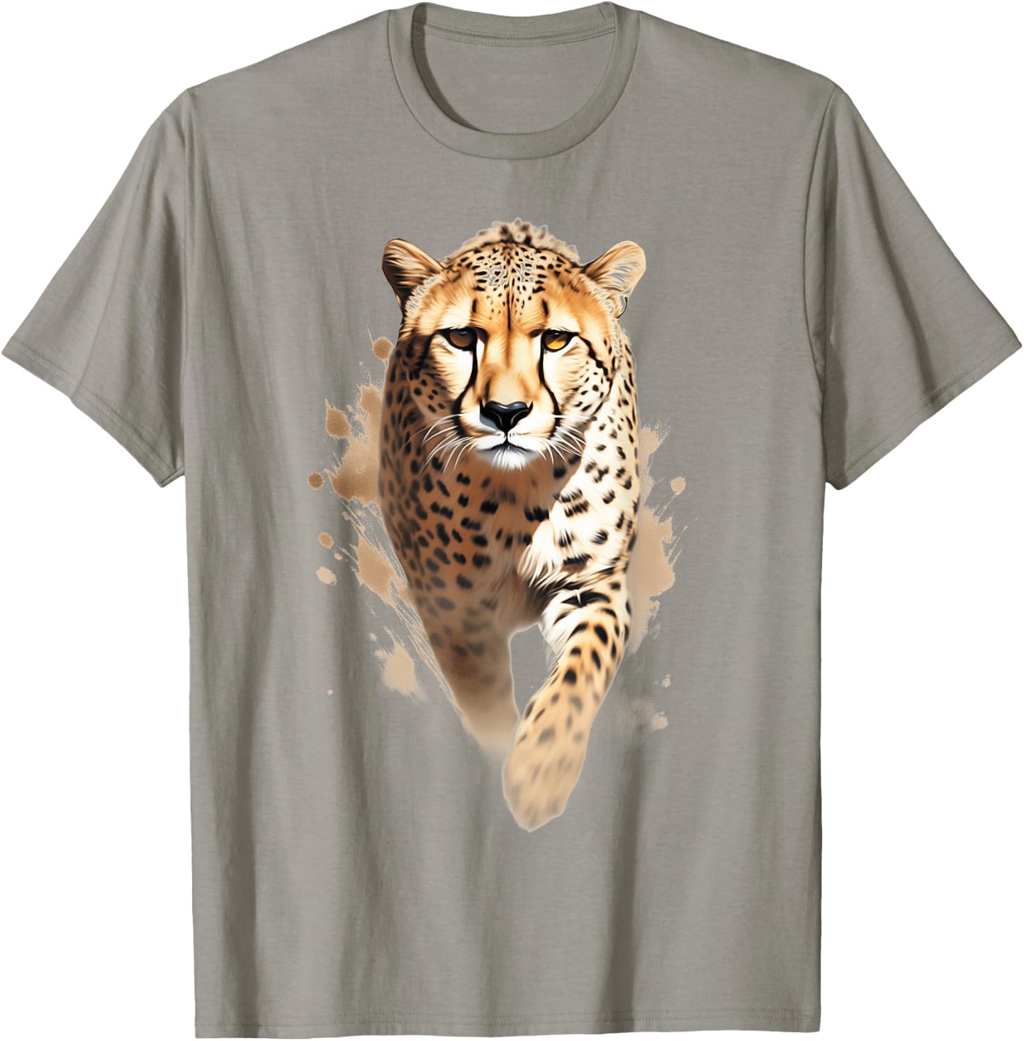 Graceful Cheetah Sprint Dynamic Cheetah Running Wild Cheetah T-Shirt - T-Shirt | Sand