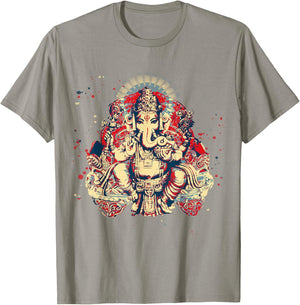 Yoga Shirts Spiritual Hindu God Ganesha Meditation T-Shirt - T-Shirt | Sand